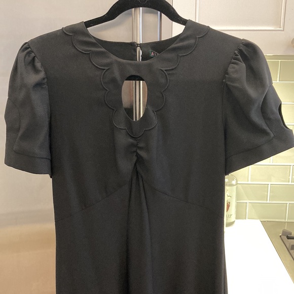 Alexa Chung Scallop Panelled black crepe maxi dress with cutouts NWT US size 6 - Picture 4 of 15